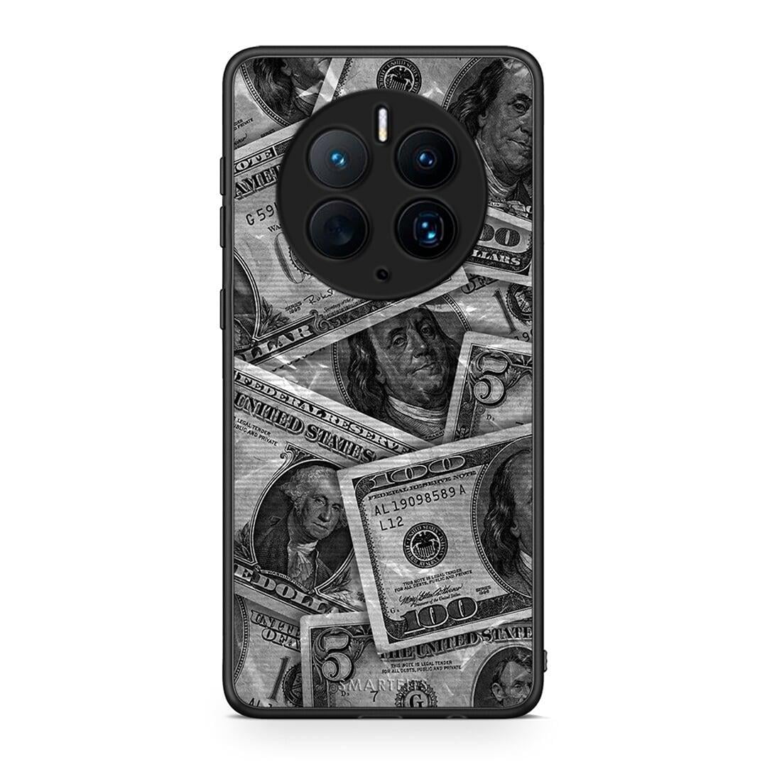 Θήκη Huawei Mate 50 Pro Money Dollars από τη Smartfits με σχέδιο στο πίσω μέρος και μαύρο περίβλημα | Huawei Mate 50 Pro Money Dollars Case with Colorful Back and Black Bezels
