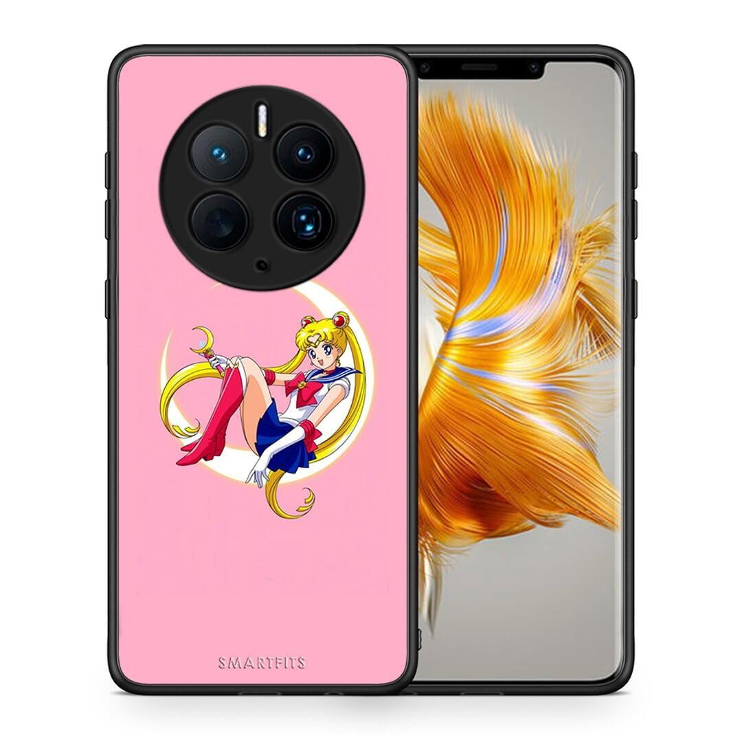 Θήκη Huawei Mate 50 Pro Moon Girl από τη Smartfits με σχέδιο στο πίσω μέρος και μαύρο περίβλημα | Huawei Mate 50 Pro Moon Girl Case with Colorful Back and Black Bezels