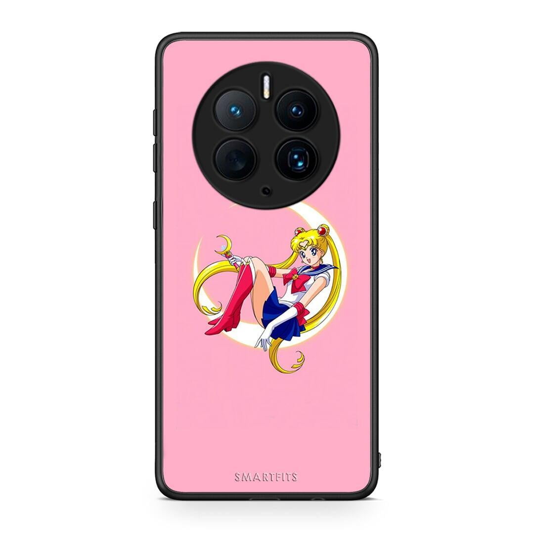 Θήκη Huawei Mate 50 Pro Moon Girl από τη Smartfits με σχέδιο στο πίσω μέρος και μαύρο περίβλημα | Huawei Mate 50 Pro Moon Girl Case with Colorful Back and Black Bezels