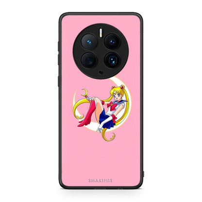 Θήκη Huawei Mate 50 Pro Moon Girl από τη Smartfits με σχέδιο στο πίσω μέρος και μαύρο περίβλημα | Huawei Mate 50 Pro Moon Girl Case with Colorful Back and Black Bezels