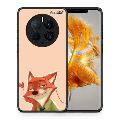 Θήκη Huawei Mate 50 Pro Nick Wilde And Judy Hopps Love 1 από τη Smartfits με σχέδιο στο πίσω μέρος και μαύρο περίβλημα | Huawei Mate 50 Pro Nick Wilde And Judy Hopps Love 1 Case with Colorful Back and Black Bezels