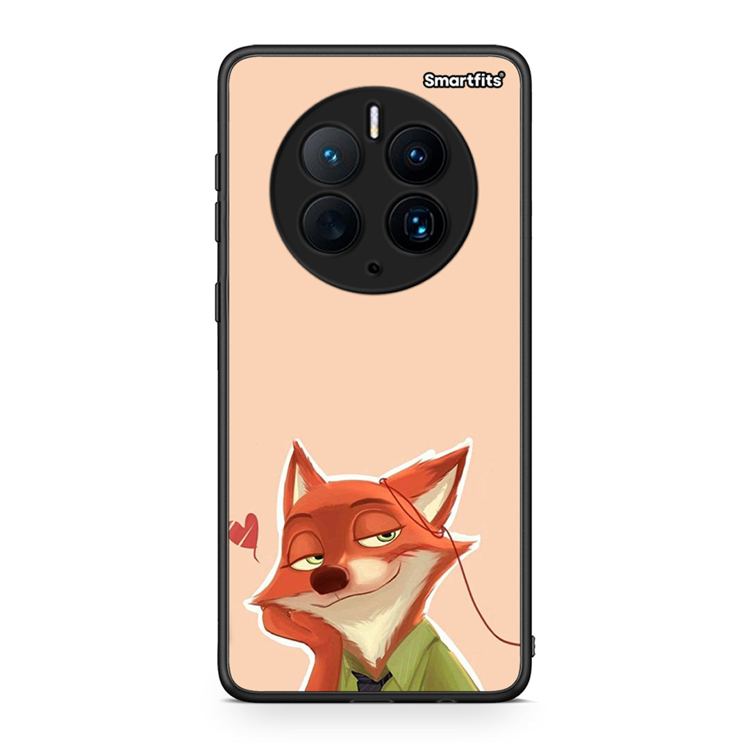 Θήκη Huawei Mate 50 Pro Nick Wilde And Judy Hopps Love 1 από τη Smartfits με σχέδιο στο πίσω μέρος και μαύρο περίβλημα | Huawei Mate 50 Pro Nick Wilde And Judy Hopps Love 1 Case with Colorful Back and Black Bezels