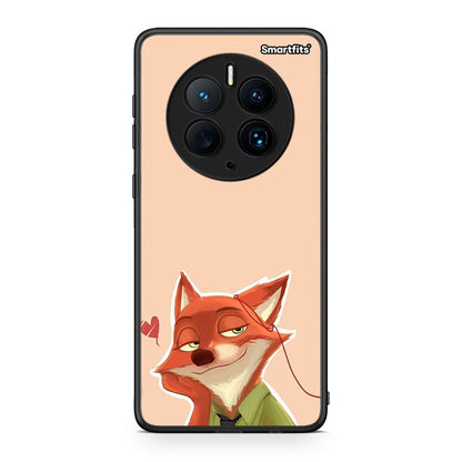 Θήκη Huawei Mate 50 Pro Nick Wilde And Judy Hopps Love 1 από τη Smartfits με σχέδιο στο πίσω μέρος και μαύρο περίβλημα | Huawei Mate 50 Pro Nick Wilde And Judy Hopps Love 1 Case with Colorful Back and Black Bezels