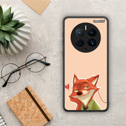 Θήκη Huawei Mate 50 Pro Nick Wilde And Judy Hopps Love 1 από τη Smartfits με σχέδιο στο πίσω μέρος και μαύρο περίβλημα | Huawei Mate 50 Pro Nick Wilde And Judy Hopps Love 1 Case with Colorful Back and Black Bezels