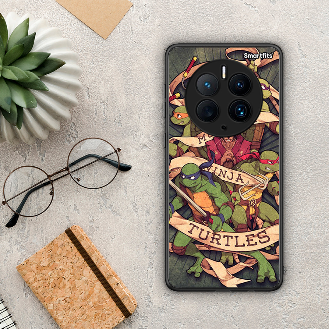 Θήκη Huawei Mate 50 Pro Ninja Turtles από τη Smartfits με σχέδιο στο πίσω μέρος και μαύρο περίβλημα | Huawei Mate 50 Pro Ninja Turtles Case with Colorful Back and Black Bezels
