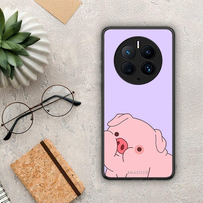 Θήκη Huawei Mate 50 Pro Pig Love 2 από τη Smartfits με σχέδιο στο πίσω μέρος και μαύρο περίβλημα | Huawei Mate 50 Pro Pig Love 2 Case with Colorful Back and Black Bezels