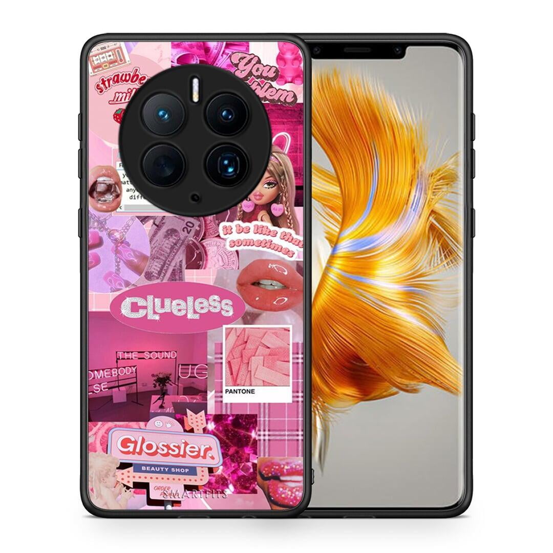 Θήκη Huawei Mate 50 Pro Pink Love από τη Smartfits με σχέδιο στο πίσω μέρος και μαύρο περίβλημα | Huawei Mate 50 Pro Pink Love Case with Colorful Back and Black Bezels