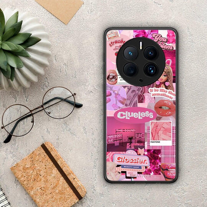 Θήκη Huawei Mate 50 Pro Pink Love από τη Smartfits με σχέδιο στο πίσω μέρος και μαύρο περίβλημα | Huawei Mate 50 Pro Pink Love Case with Colorful Back and Black Bezels