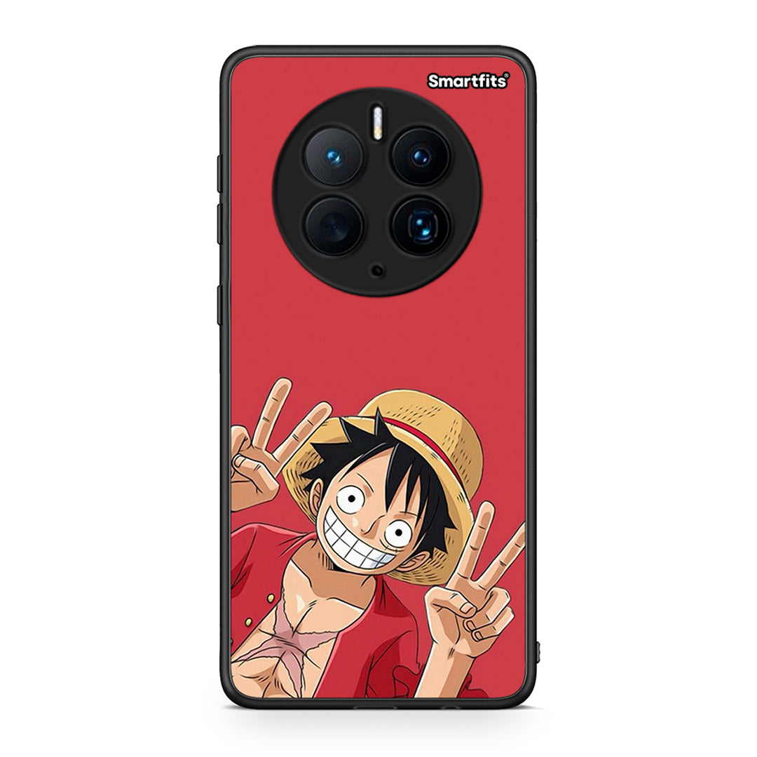 Θήκη Huawei Mate 50 Pro Pirate Luffy από τη Smartfits με σχέδιο στο πίσω μέρος και μαύρο περίβλημα | Huawei Mate 50 Pro Pirate Luffy Case with Colorful Back and Black Bezels