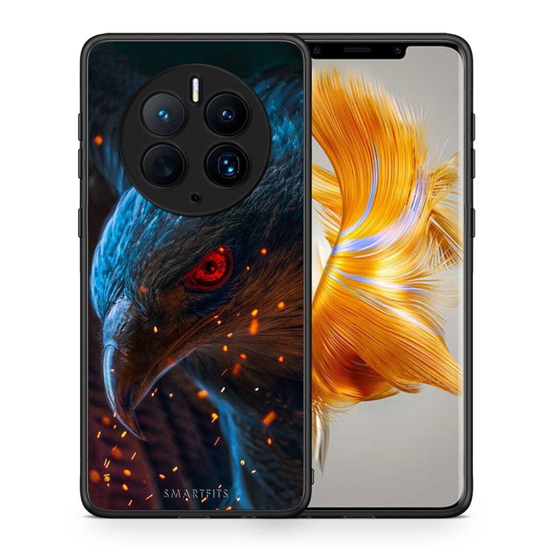 Θήκη Huawei Mate 50 Pro PopArt Eagle από τη Smartfits με σχέδιο στο πίσω μέρος και μαύρο περίβλημα | Huawei Mate 50 Pro PopArt Eagle Case with Colorful Back and Black Bezels