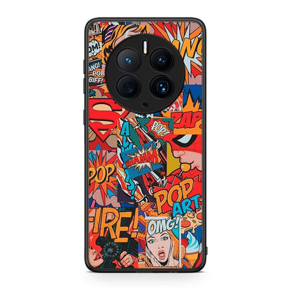 Θήκη Huawei Mate 50 Pro PopArt OMG από τη Smartfits με σχέδιο στο πίσω μέρος και μαύρο περίβλημα | Huawei Mate 50 Pro PopArt OMG Case with Colorful Back and Black Bezels