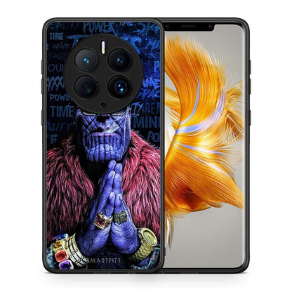 Θήκη Huawei Mate 50 Pro PopArt Thanos από τη Smartfits με σχέδιο στο πίσω μέρος και μαύρο περίβλημα | Huawei Mate 50 Pro PopArt Thanos Case with Colorful Back and Black Bezels
