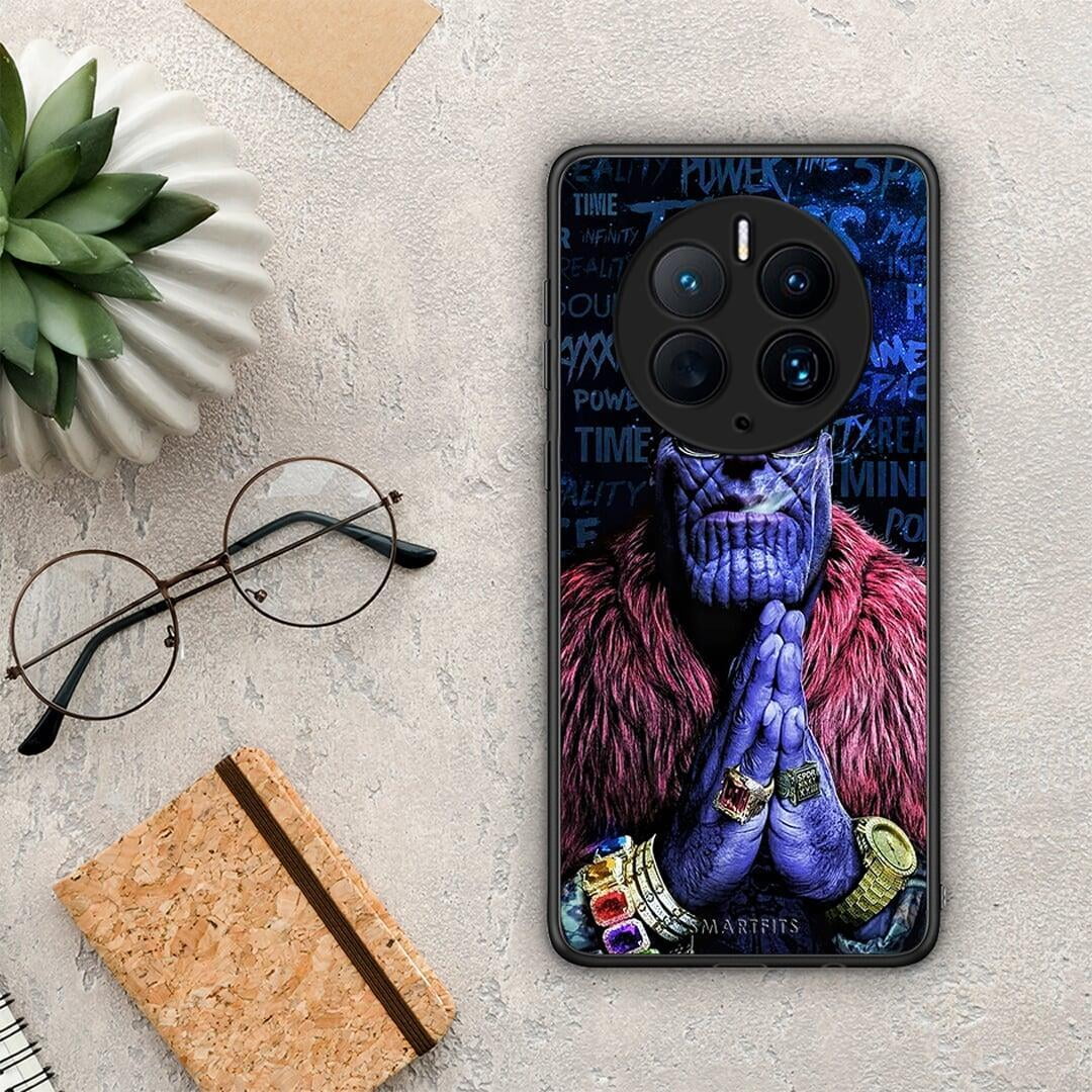 Θήκη Huawei Mate 50 Pro PopArt Thanos από τη Smartfits με σχέδιο στο πίσω μέρος και μαύρο περίβλημα | Huawei Mate 50 Pro PopArt Thanos Case with Colorful Back and Black Bezels