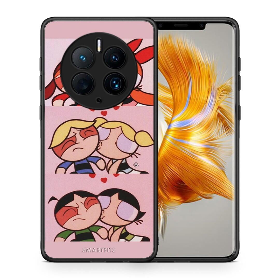 Θήκη Huawei Mate 50 Pro Puff Love από τη Smartfits με σχέδιο στο πίσω μέρος και μαύρο περίβλημα | Huawei Mate 50 Pro Puff Love Case with Colorful Back and Black Bezels