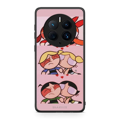 Θήκη Huawei Mate 50 Pro Puff Love από τη Smartfits με σχέδιο στο πίσω μέρος και μαύρο περίβλημα | Huawei Mate 50 Pro Puff Love Case with Colorful Back and Black Bezels
