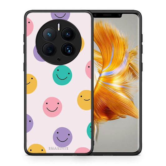 Θήκη Huawei Mate 50 Pro Smiley Faces από τη Smartfits με σχέδιο στο πίσω μέρος και μαύρο περίβλημα | Huawei Mate 50 Pro Smiley Faces Case with Colorful Back and Black Bezels