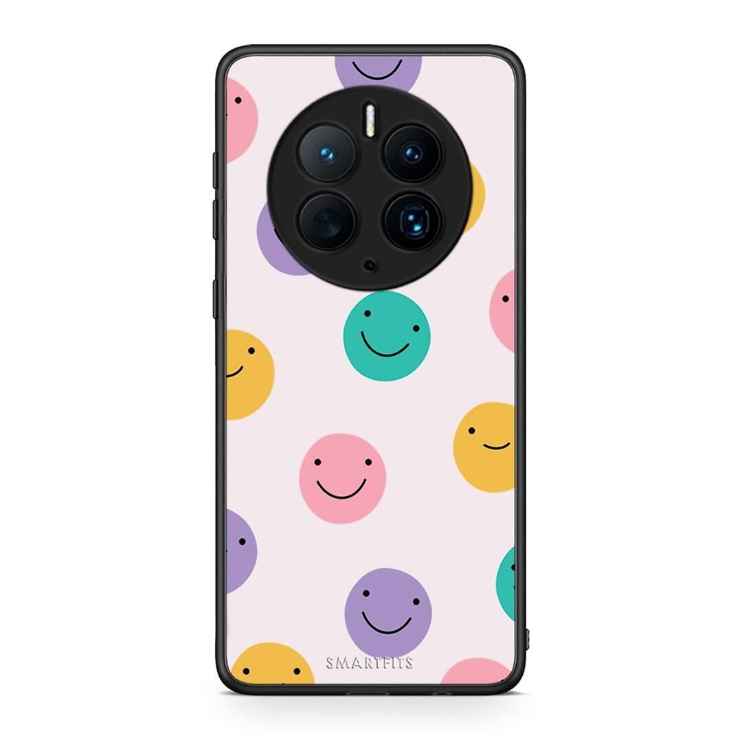 Θήκη Huawei Mate 50 Pro Smiley Faces από τη Smartfits με σχέδιο στο πίσω μέρος και μαύρο περίβλημα | Huawei Mate 50 Pro Smiley Faces Case with Colorful Back and Black Bezels