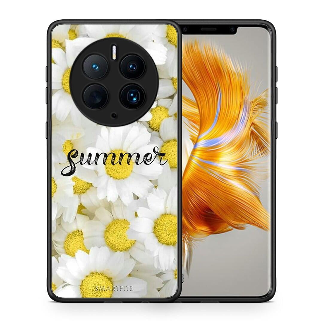 Θήκη Huawei Mate 50 Pro Summer Daisies από τη Smartfits με σχέδιο στο πίσω μέρος και μαύρο περίβλημα | Huawei Mate 50 Pro Summer Daisies Case with Colorful Back and Black Bezels