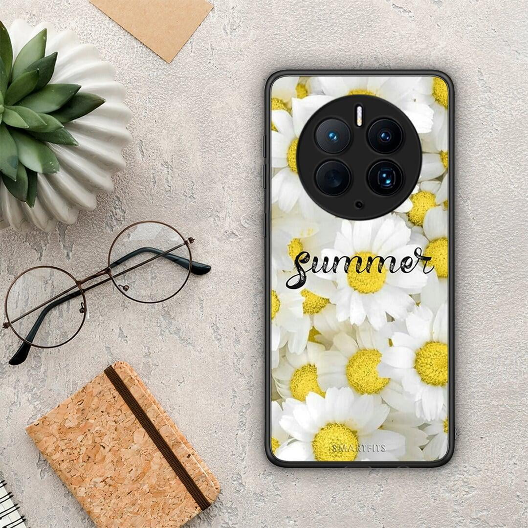 Θήκη Huawei Mate 50 Pro Summer Daisies από τη Smartfits με σχέδιο στο πίσω μέρος και μαύρο περίβλημα | Huawei Mate 50 Pro Summer Daisies Case with Colorful Back and Black Bezels