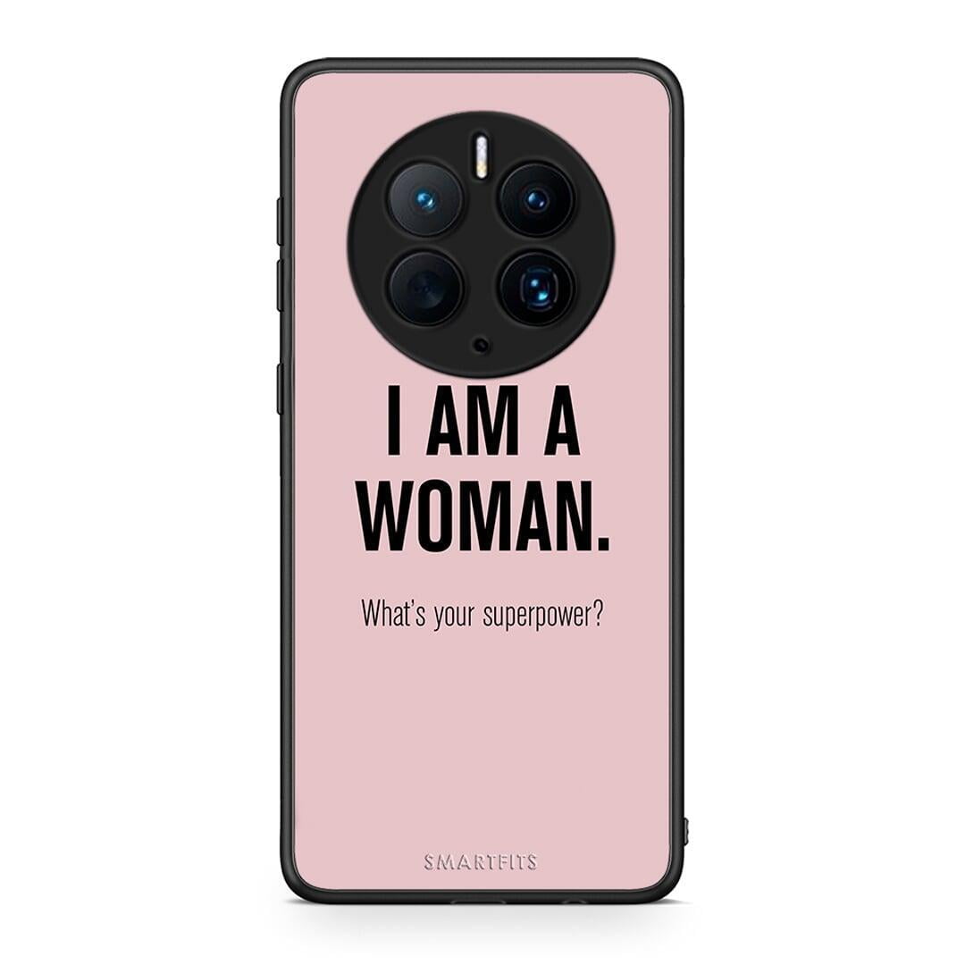 Θήκη Huawei Mate 50 Pro Superpower Woman από τη Smartfits με σχέδιο στο πίσω μέρος και μαύρο περίβλημα | Huawei Mate 50 Pro Superpower Woman Case with Colorful Back and Black Bezels