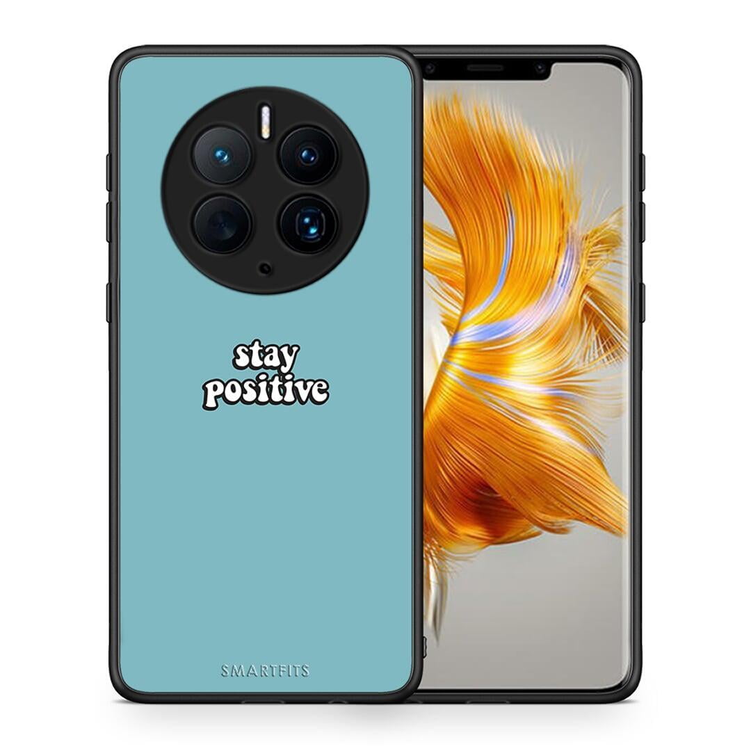 Θήκη Huawei Mate 50 Pro Text Positive από τη Smartfits με σχέδιο στο πίσω μέρος και μαύρο περίβλημα | Huawei Mate 50 Pro Text Positive Case with Colorful Back and Black Bezels