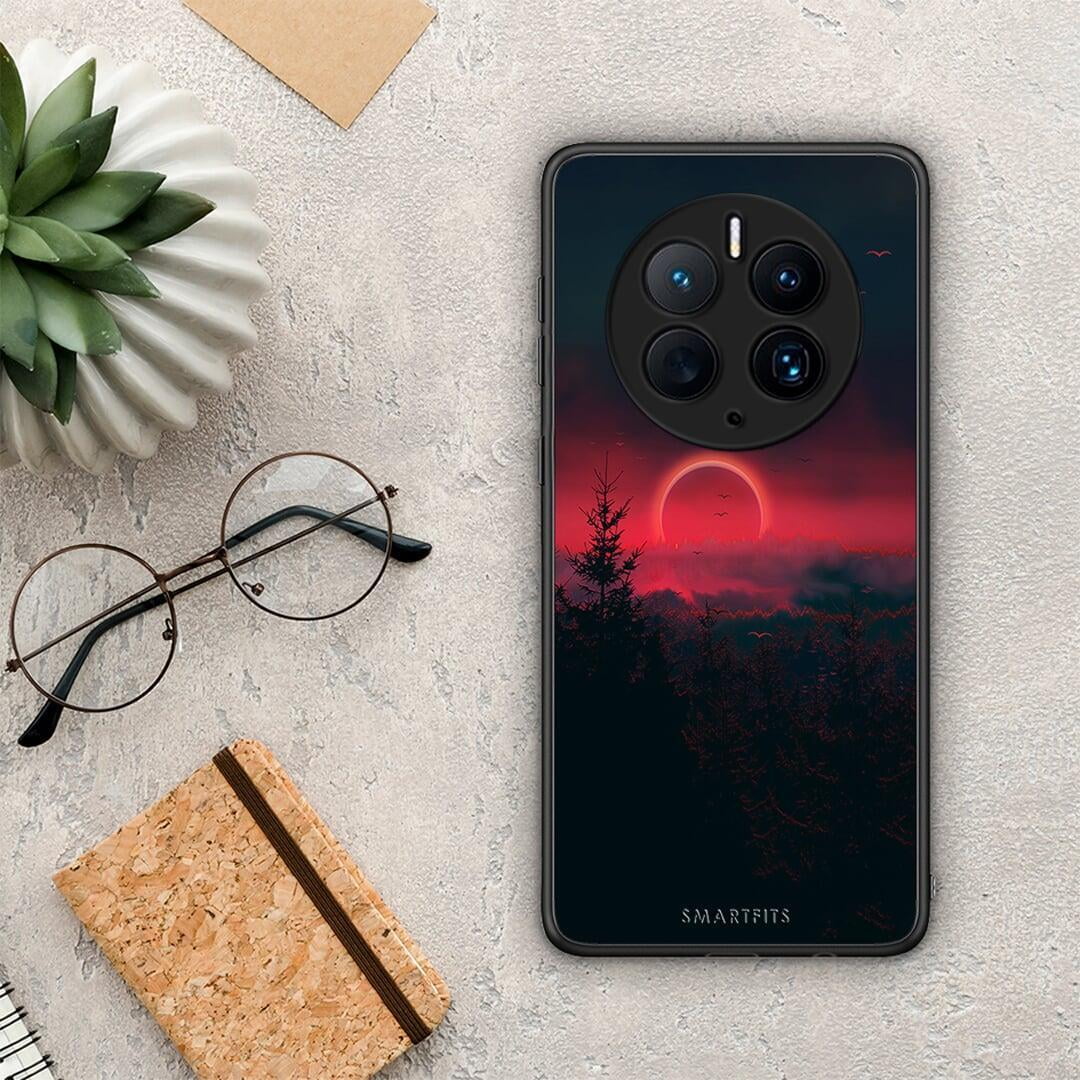 Θήκη Huawei Mate 50 Pro Tropic Sunset από τη Smartfits με σχέδιο στο πίσω μέρος και μαύρο περίβλημα | Huawei Mate 50 Pro Tropic Sunset Case with Colorful Back and Black Bezels