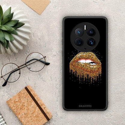 Θήκη Huawei Mate 50 Pro Valentine Golden από τη Smartfits με σχέδιο στο πίσω μέρος και μαύρο περίβλημα | Huawei Mate 50 Pro Valentine Golden Case with Colorful Back and Black Bezels