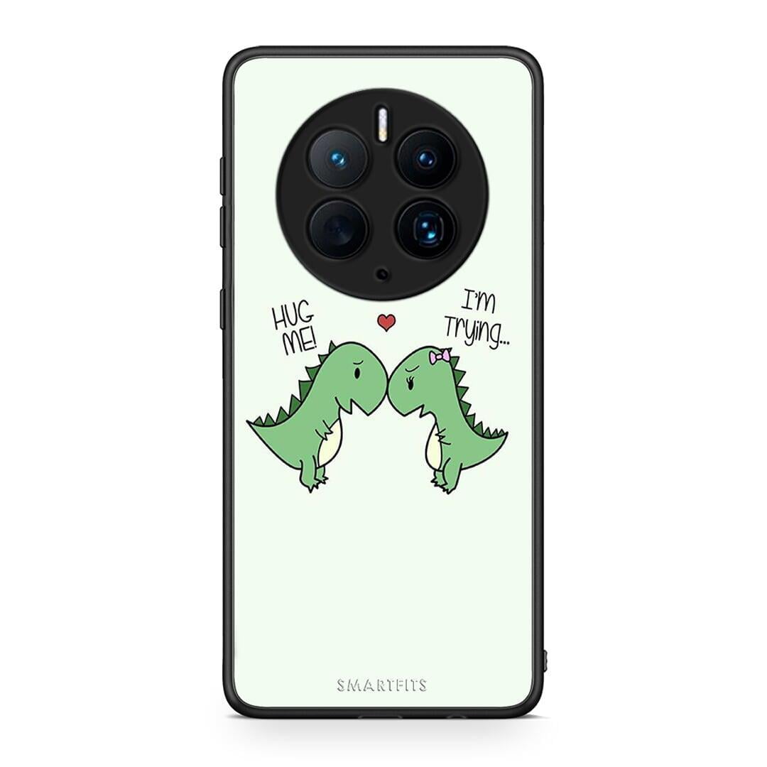Θήκη Huawei Mate 50 Pro Valentine Rex από τη Smartfits με σχέδιο στο πίσω μέρος και μαύρο περίβλημα | Huawei Mate 50 Pro Valentine Rex Case with Colorful Back and Black Bezels