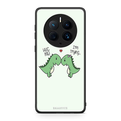 Θήκη Huawei Mate 50 Pro Valentine Rex από τη Smartfits με σχέδιο στο πίσω μέρος και μαύρο περίβλημα | Huawei Mate 50 Pro Valentine Rex Case with Colorful Back and Black Bezels