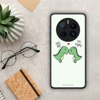 Θήκη Huawei Mate 50 Pro Valentine Rex από τη Smartfits με σχέδιο στο πίσω μέρος και μαύρο περίβλημα | Huawei Mate 50 Pro Valentine Rex Case with Colorful Back and Black Bezels