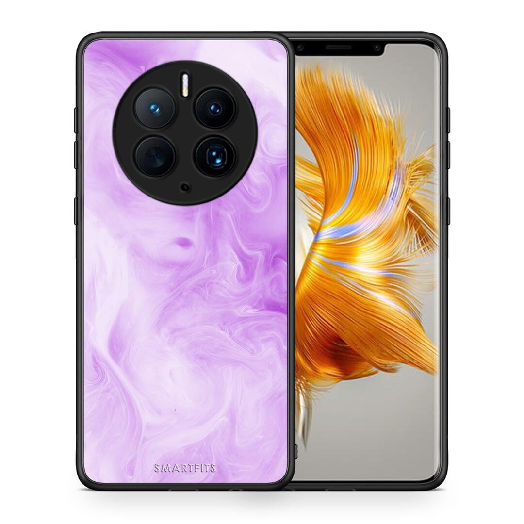 Θήκη Huawei Mate 50 Pro Watercolor Lavender από τη Smartfits με σχέδιο στο πίσω μέρος και μαύρο περίβλημα | Huawei Mate 50 Pro Watercolor Lavender Case with Colorful Back and Black Bezels
