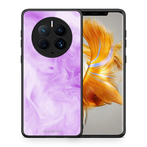 Θήκη Huawei Mate 50 Pro Watercolor Lavender από τη Smartfits με σχέδιο στο πίσω μέρος και μαύρο περίβλημα | Huawei Mate 50 Pro Watercolor Lavender Case with Colorful Back and Black Bezels