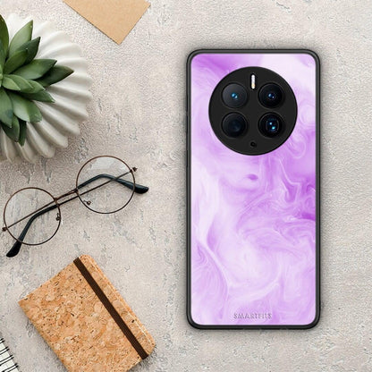 Θήκη Huawei Mate 50 Pro Watercolor Lavender από τη Smartfits με σχέδιο στο πίσω μέρος και μαύρο περίβλημα | Huawei Mate 50 Pro Watercolor Lavender Case with Colorful Back and Black Bezels