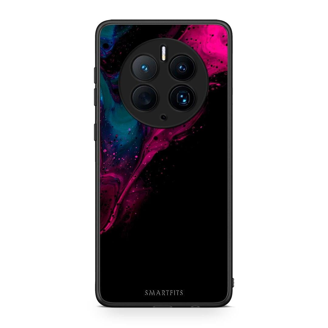 Θήκη Huawei Mate 50 Pro Watercolor Pink Black από τη Smartfits με σχέδιο στο πίσω μέρος και μαύρο περίβλημα | Huawei Mate 50 Pro Watercolor Pink Black Case with Colorful Back and Black Bezels