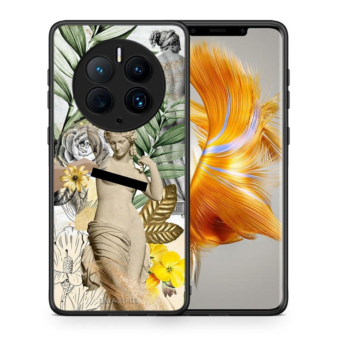 Θήκη Huawei Mate 50 Pro Woman Statue από τη Smartfits με σχέδιο στο πίσω μέρος και μαύρο περίβλημα | Huawei Mate 50 Pro Woman Statue Case with Colorful Back and Black Bezels