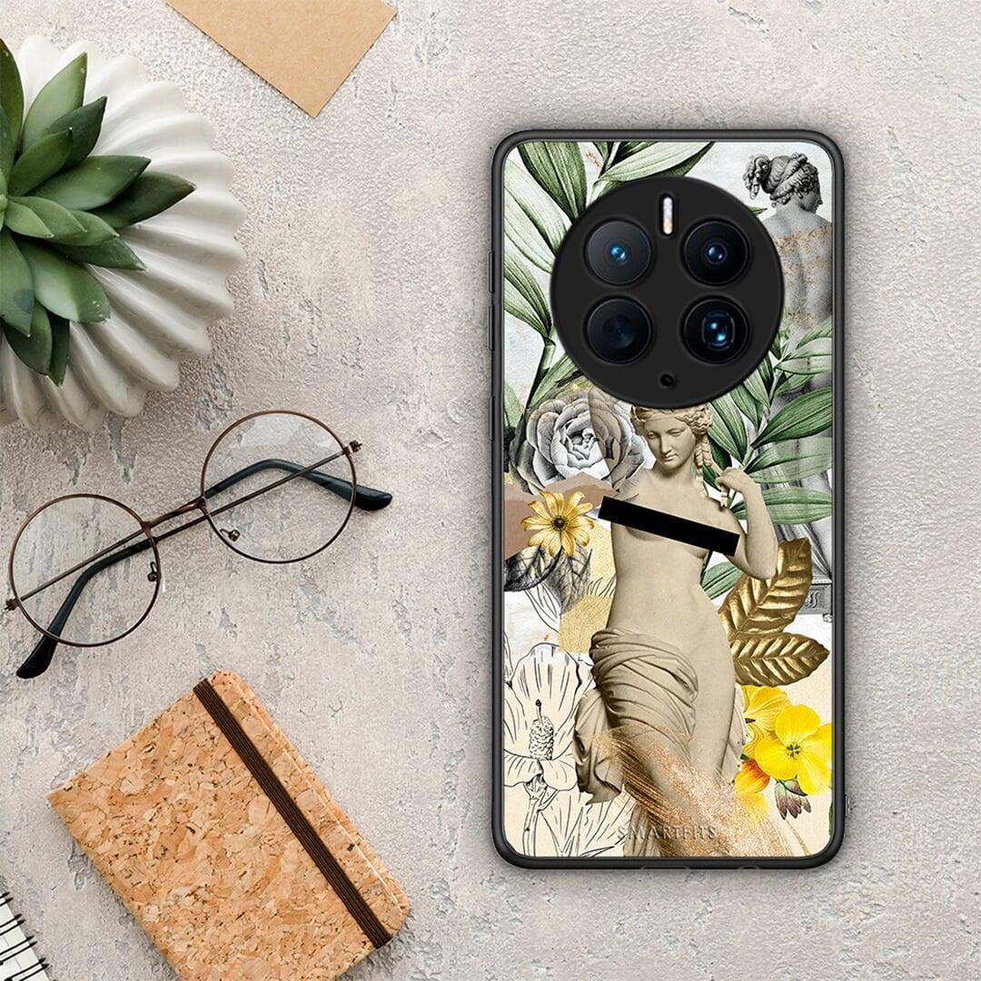 Θήκη Huawei Mate 50 Pro Woman Statue από τη Smartfits με σχέδιο στο πίσω μέρος και μαύρο περίβλημα | Huawei Mate 50 Pro Woman Statue Case with Colorful Back and Black Bezels
