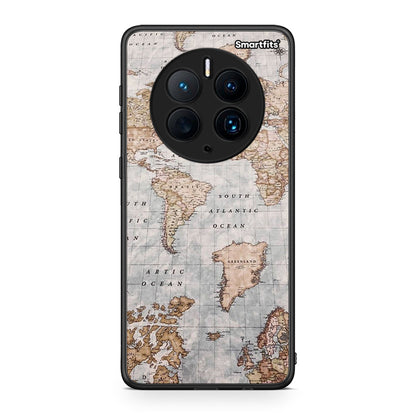 Θήκη Huawei Mate 50 Pro World Map από τη Smartfits με σχέδιο στο πίσω μέρος και μαύρο περίβλημα | Huawei Mate 50 Pro World Map Case with Colorful Back and Black Bezels