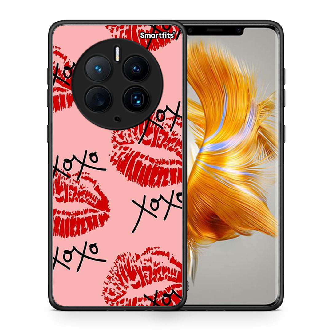 Θήκη Huawei Mate 50 Pro XOXO Lips από τη Smartfits με σχέδιο στο πίσω μέρος και μαύρο περίβλημα | Huawei Mate 50 Pro XOXO Lips Case with Colorful Back and Black Bezels