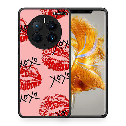 Θήκη Huawei Mate 50 Pro XOXO Lips από τη Smartfits με σχέδιο στο πίσω μέρος και μαύρο περίβλημα | Huawei Mate 50 Pro XOXO Lips Case with Colorful Back and Black Bezels