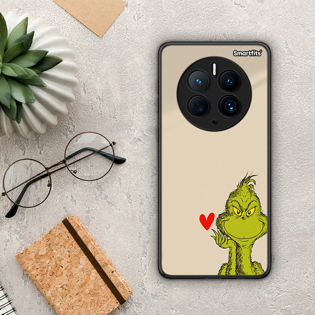 Θήκη Huawei Mate 50 Pro Xmas Grinch από τη Smartfits με σχέδιο στο πίσω μέρος και μαύρο περίβλημα | Huawei Mate 50 Pro Xmas Grinch Case with Colorful Back and Black Bezels