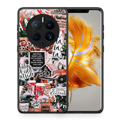 Θήκη Huawei Mate 50 Pro Xmas Habbits από τη Smartfits με σχέδιο στο πίσω μέρος και μαύρο περίβλημα | Huawei Mate 50 Pro Xmas Habbits Case with Colorful Back and Black Bezels