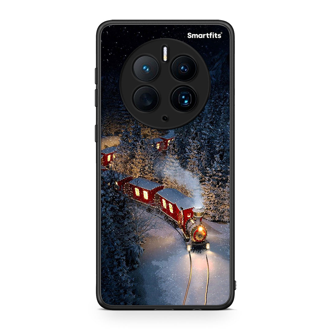 Θήκη Huawei Mate 50 Pro Xmas Train από τη Smartfits με σχέδιο στο πίσω μέρος και μαύρο περίβλημα | Huawei Mate 50 Pro Xmas Train Case with Colorful Back and Black Bezels