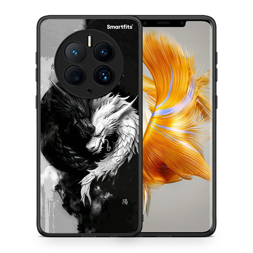 Θήκη Huawei Mate 50 Pro Yin Yang από τη Smartfits με σχέδιο στο πίσω μέρος και μαύρο περίβλημα | Huawei Mate 50 Pro Yin Yang Case with Colorful Back and Black Bezels