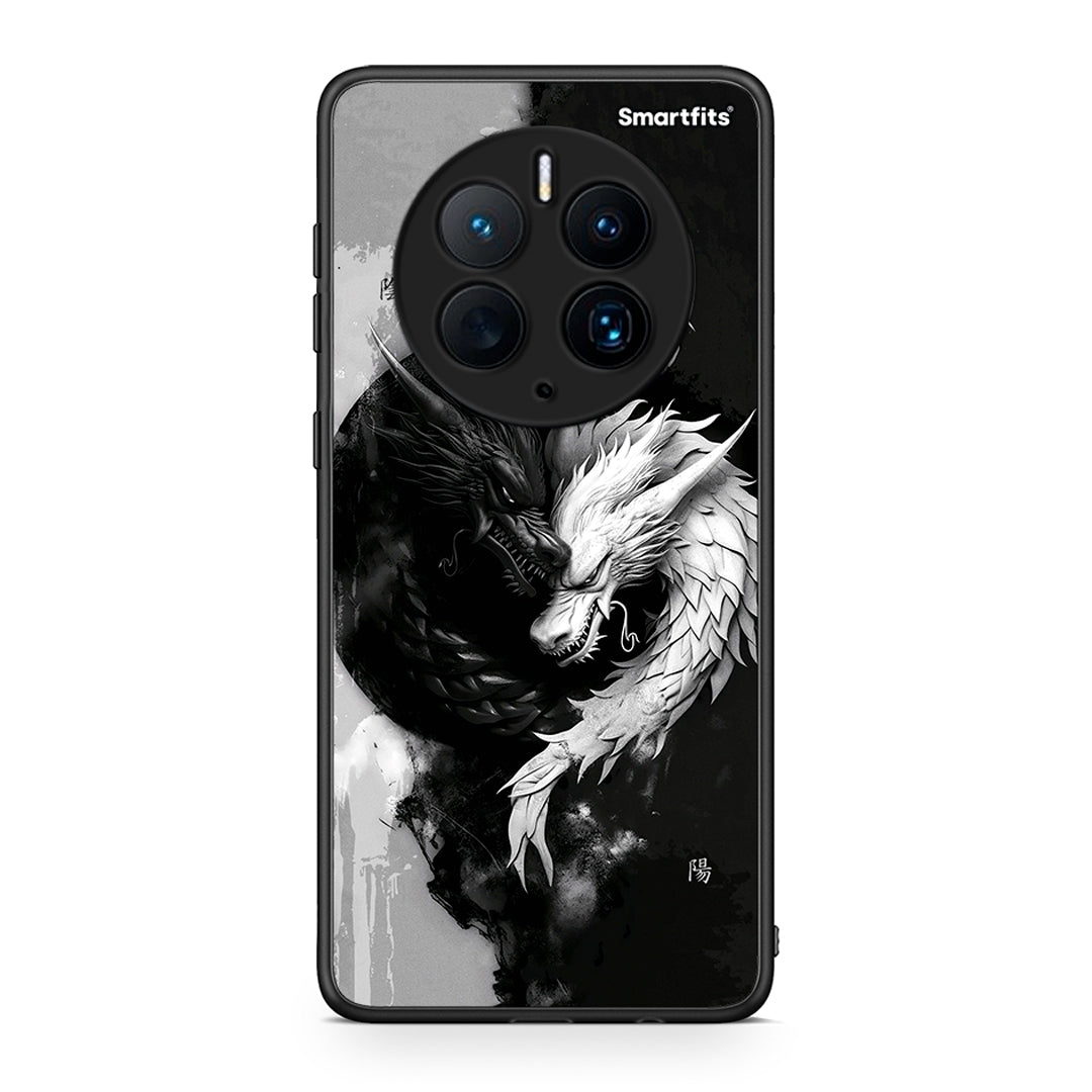 Θήκη Huawei Mate 50 Pro Yin Yang από τη Smartfits με σχέδιο στο πίσω μέρος και μαύρο περίβλημα | Huawei Mate 50 Pro Yin Yang Case with Colorful Back and Black Bezels