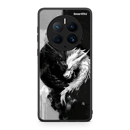 Θήκη Huawei Mate 50 Pro Yin Yang από τη Smartfits με σχέδιο στο πίσω μέρος και μαύρο περίβλημα | Huawei Mate 50 Pro Yin Yang Case with Colorful Back and Black Bezels