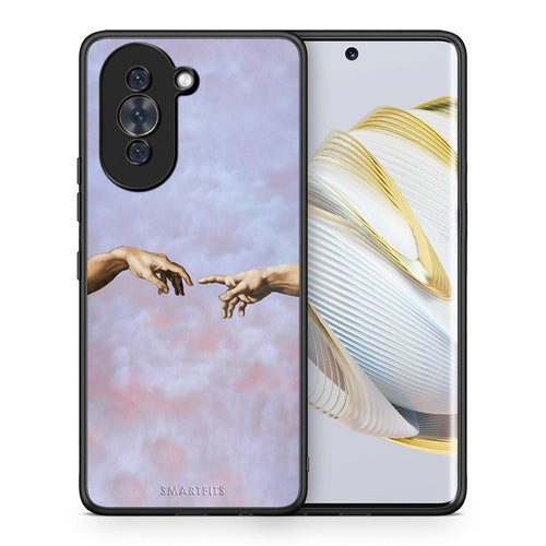 Θήκη Huawei Nova 10 Adam Hand από τη Smartfits με σχέδιο στο πίσω μέρος και μαύρο περίβλημα | Huawei Nova 10 Adam Hand case with colorful back and black bezels