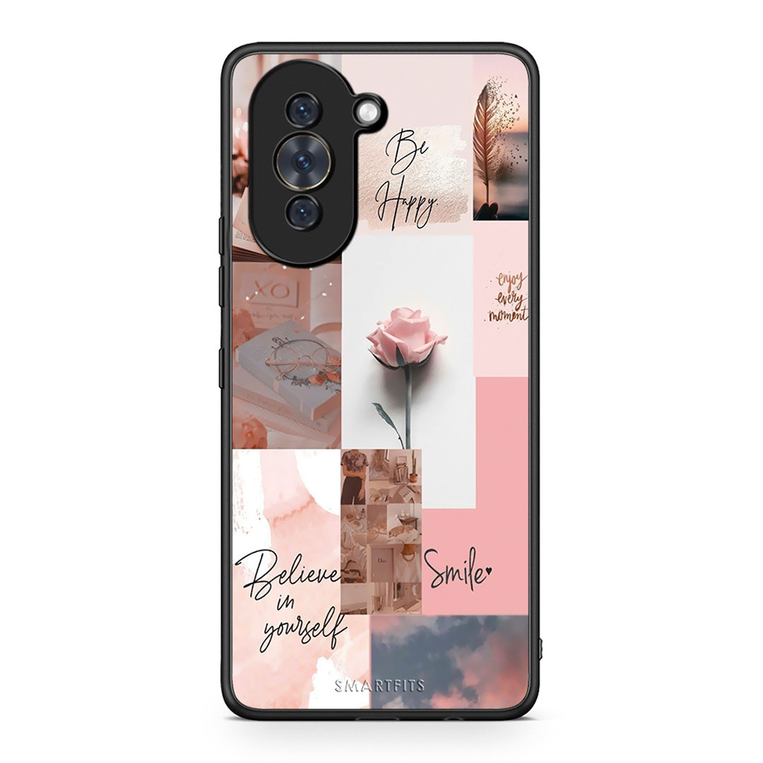 Huawei Nova 10 Aesthetic Collage θήκη από τη Smartfits με σχέδιο στο πίσω μέρος και μαύρο περίβλημα | Smartphone case with colorful back and black bezels by Smartfits