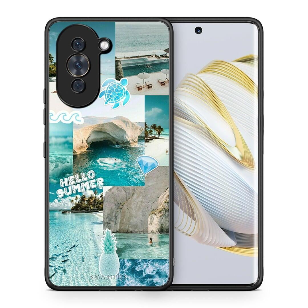 Θήκη Huawei Nova 10 Aesthetic Summer από τη Smartfits με σχέδιο στο πίσω μέρος και μαύρο περίβλημα | Huawei Nova 10 Aesthetic Summer case with colorful back and black bezels