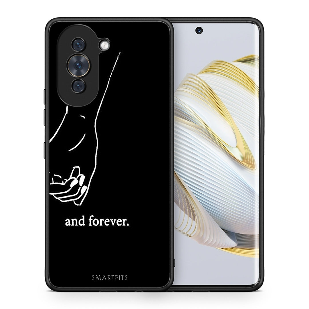 Θήκη Αγίου Βαλεντίνου Huawei Nova 10 Always & Forever 1 από τη Smartfits με σχέδιο στο πίσω μέρος και μαύρο περίβλημα | Huawei Nova 10 Always & Forever 1 case with colorful back and black bezels