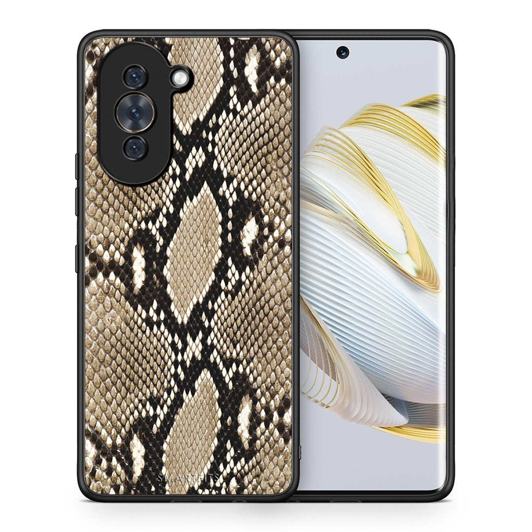 Θήκη Huawei Nova 10 Fashion Snake Animal από τη Smartfits με σχέδιο στο πίσω μέρος και μαύρο περίβλημα | Huawei Nova 10 Fashion Snake Animal case with colorful back and black bezels